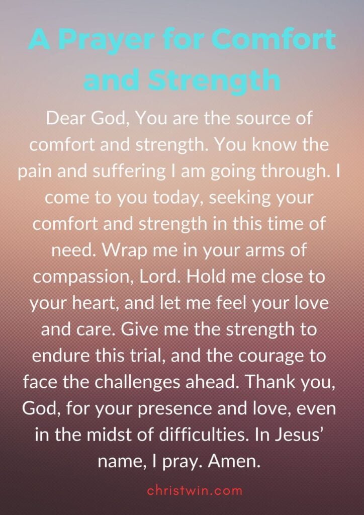 A Prayer for Comfort and Strength