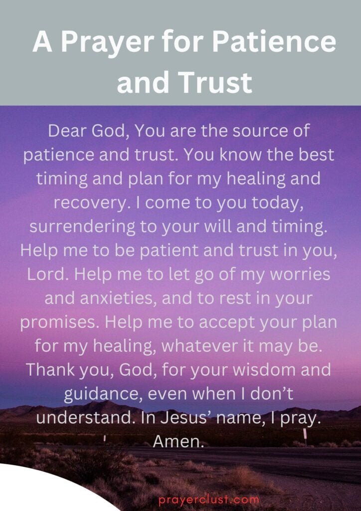 A Prayer for Patience and Trust