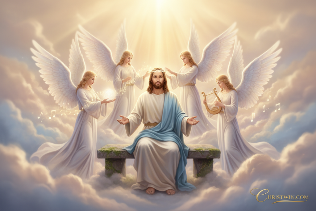 angels ministering to Jesus